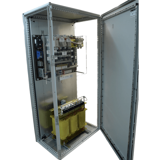 Armario con fuente de alimentación